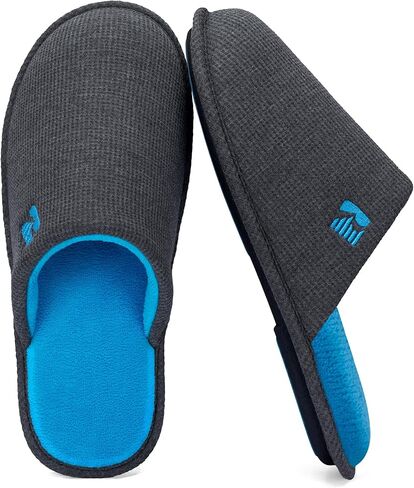 RockDove Mens Two Tone Memory Foam Scuff Slippers Lightweight Breathable Non Slip Indoor Outdoor Gift Ready in Kuwait
