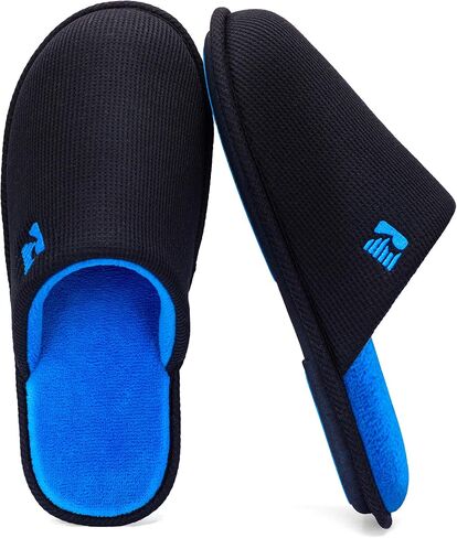 RockDove Mens Two Tone Memory Foam Scuff Slippers Lightweight Breathable Non Slip Indoor Outdoor Gift Ready in Kuwait