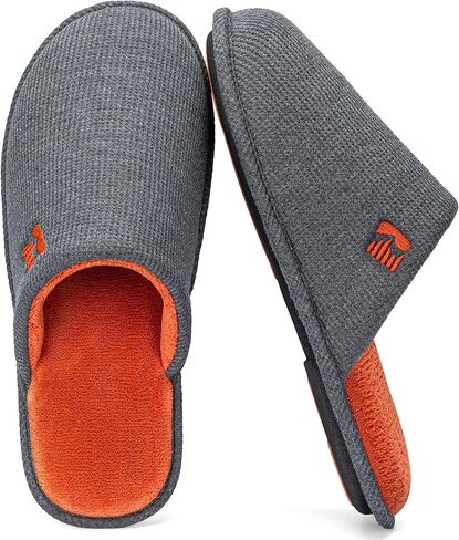 RockDove Mens Two Tone Memory Foam Scuff Slippers Lightweight Breathable Non Slip Indoor Outdoor Gift Ready in Kuwait