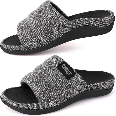 V.Step Orthopedic Slippers with Arch Support for Women Men, Orthotic Bedroom Slippers Slides for Plantar Fasciitis,Open Toe Slip on House Shoes Indoor Outdoor for Ladies, Foot Pain Relief in Kuwait