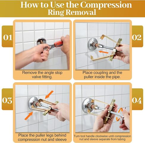 ساحب مقبض الصنبور، مع محول إزالة الأكمام المضغوطة 1/2 بوصة، مفتاح مقعد الصنبور متوافق مع دانكو 80439، لإزالة واستبدال المقبض، ومقاعد الضغط والصواميل in Kuwait