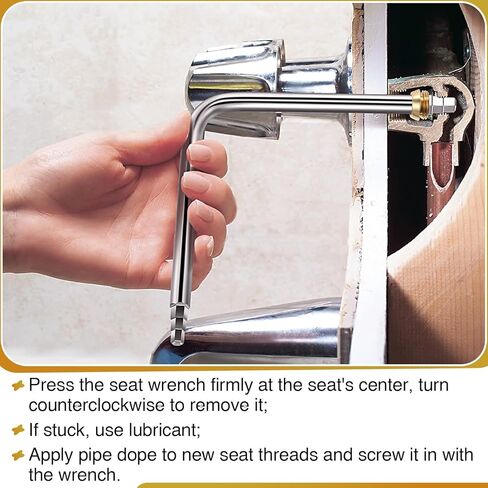 ساحب مقبض الصنبور، مع محول إزالة الأكمام المضغوطة 1/2 بوصة، مفتاح مقعد الصنبور متوافق مع دانكو 80439، لإزالة واستبدال المقبض، ومقاعد الضغط والصواميل in Kuwait