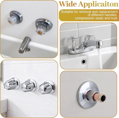 ساحب مقبض الصنبور، مع محول إزالة الأكمام المضغوطة 1/2 بوصة، مفتاح مقعد الصنبور متوافق مع دانكو 80439، لإزالة واستبدال المقبض، ومقاعد الضغط والصواميل in Kuwait