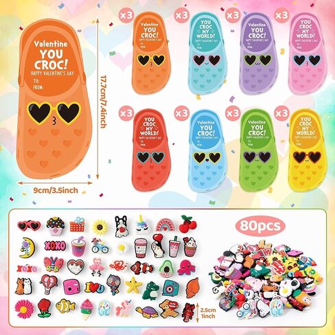 مجموعة بطاقات ساحرة لأحذية عيد الحب، بطاقات ملونة ساحرة للأحذية للأطفال الأولاد والبنات، تبادل هدايا عيد الحب في الفصول المدرسية للطلاب، هدايا مضحكة لحفلات أعياد الميلاد in Kuwait