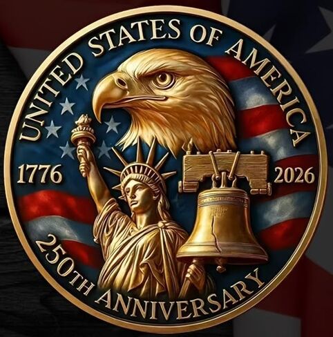 250th Anniversary Freedom Commemorative Coin Set (1776-2025) - 3D Engraved US Capitol & Eagle Military Challenge Coin, Collectible Medal in Saudi Arabia