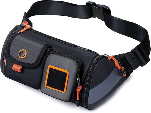 حقيبة كروس فاني باك للخصر للنساء والرجال، حقيبة واسط صغيرة مقاومة مع 4 جيوب، حقيبة حزام للجري والسفر والمشي لمسافات طويلة وحقيبة صدر خفيفة الوزن تناسب جميع الهواتف (أسود) in Kuwait