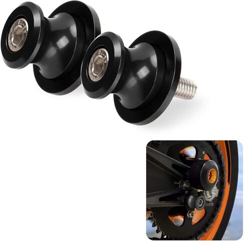 بكرات ذراع متأرجحة 10 مم من PSLER - M10 X1.25 بكرات ذراع متأرجحة للدراجات النارية برغي حامل ذراع متأرجح CNC لـ EX250 EX300 EX500 EX650 ER-6F ER-6N ZX-6R ZX-10R Z1000 Z750 Z750S Z750R، أسود in Kuwait