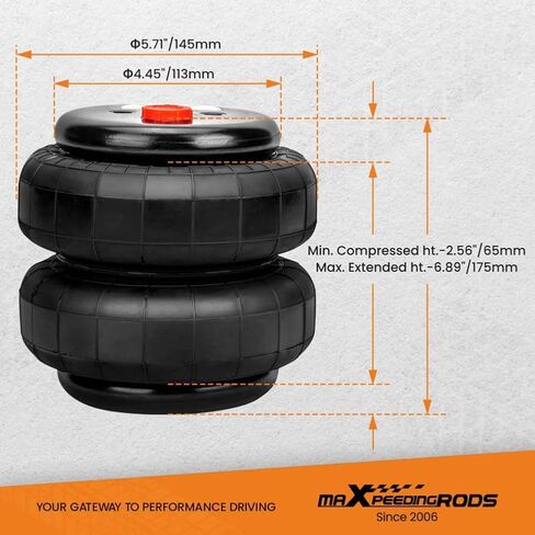 أكياس تعليق ركوب الهواء زوج 2X 2500lb 1/2 بوصة Npt منفذ واحد متوافق مع F150 in Kuwait