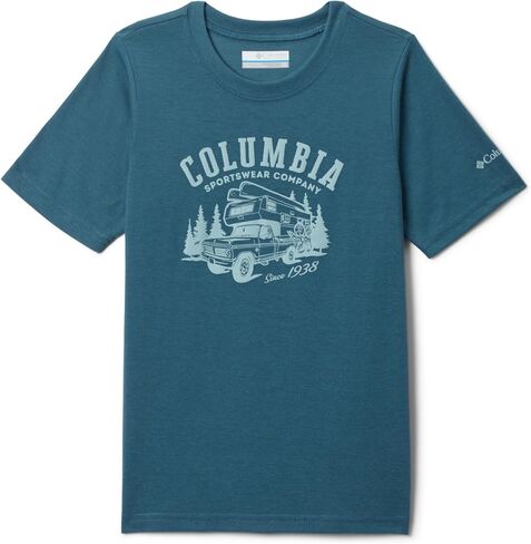 Columbia Youth La Poudre Pass Short Sleeve T-Shirt, Everblue/Camp Life, X-Large in Saudi Arabia