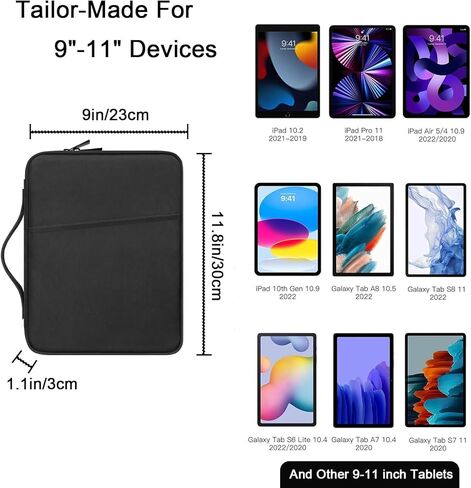 حقيبة تابلت للنساء، حافظة مبطنة لجهاز iPad Pro 12.9 M2/M1/2018-2020، Surface Pro 9/8/X، 12.4 بوصة Galaxy Tab S9+/S8+ (PU-Pink12.9) in Kuwait