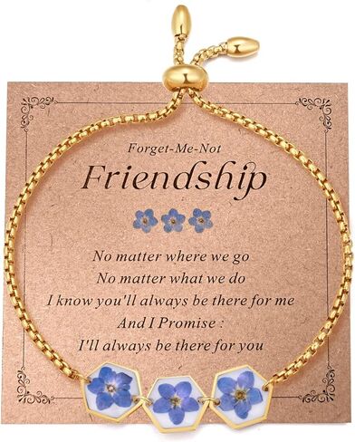 Forget-Me-Not Friendship Bracelets | Friendship Jewelry Gifts for Women Bestie | Galentines Valentines Birthday Mothers Day Christmas Graduation Gift in Saudi Arabia