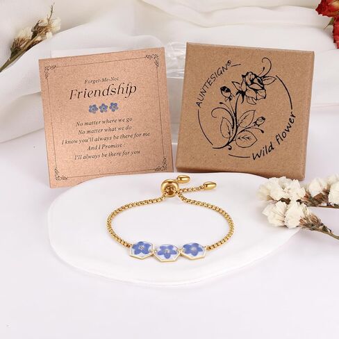 Forget-Me-Not Friendship Bracelets | Friendship Jewelry Gifts for Women Bestie | Galentines Valentines Birthday Mothers Day Christmas Graduation Gift in Saudi Arabia