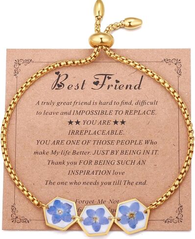 Forget-Me-Not Friendship Bracelets | Friendship Jewelry Gifts for Women Bestie | Galentines Valentines Birthday Mothers Day Christmas Graduation Gift in Saudi Arabia