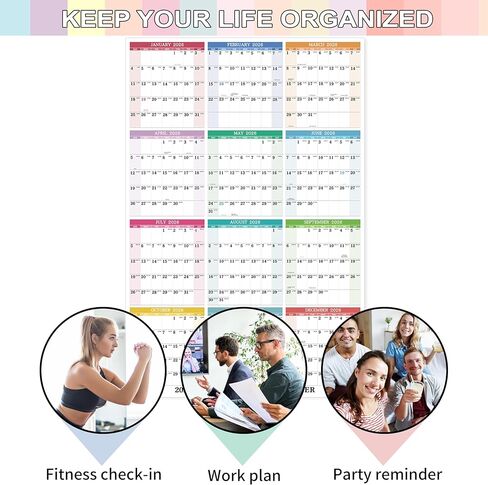 2026 Wall Calendar - Yearly Wall Calendar 2026, January 2026 - December 2026, 34.3" x 22.8" (Open), Vertical, Double-Sided Round Stickers, Blocks and Holidays - Beautiful Layout in Saudi Arabia