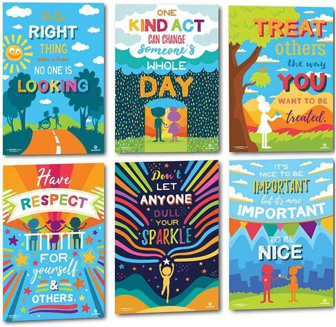 Sproutbrite Classroom Kindness Posters for Decorations - Inspiration Growth Mindset and Empathy for Teacher and Students in Kuwait