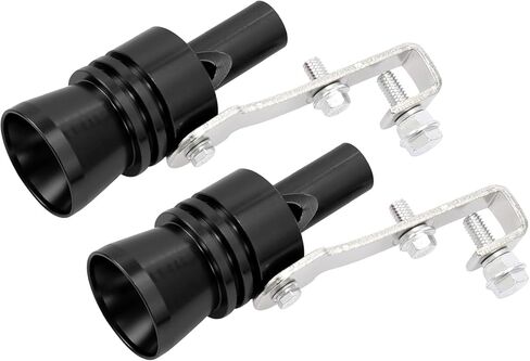 Turbo Whistle for Exhaust Pipe, 2PCS Exhaust Whistle for Car, 2XL Aluminum Alloy Universal Exhaust Muffler, Turbo Sound Pipe Whistle for SUV Sedan Truck, Car Roar (Black) in Kuwait