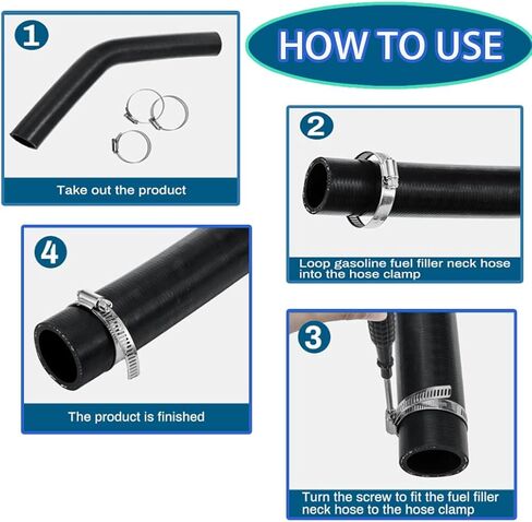 خرطوم تعبئة وقود البنزين 24710، مع 4 مشابك، القطر الداخلي 1 1/2 بوصة، خرطوم الوقود المقوى (زاوية 45 درجة، القطر الداخلي 1 1/2 بوصة) in Kuwait