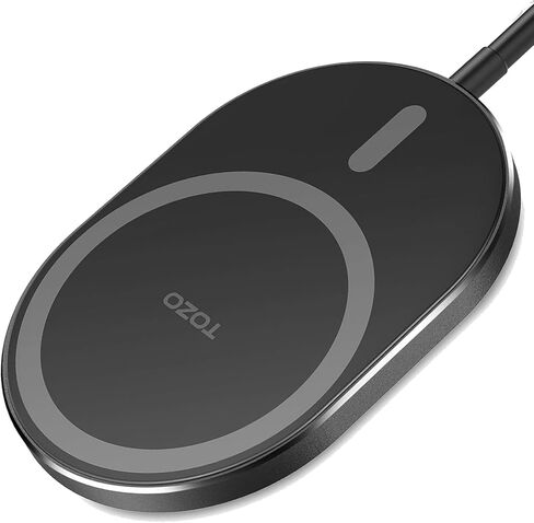 TOZO W6 Wireless Magnetic Charger, 15W Fast Charging Pad with Aviation Aluminum Numerical Control Technology Compatible with iPhone 15 14 13 12 Series, Samsung Galaxy Series (NO AC Adapter) in Kuwait