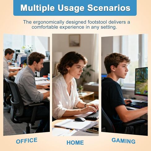 مسند للقدمين تحت المكتب في العمل، مقعد خشبي مريح للقدمين مع مدلك دوار لتعزيز الدورة الدموية والراحة - تخفيف الألم للعمل في المنزل والمكتب in Kuwait