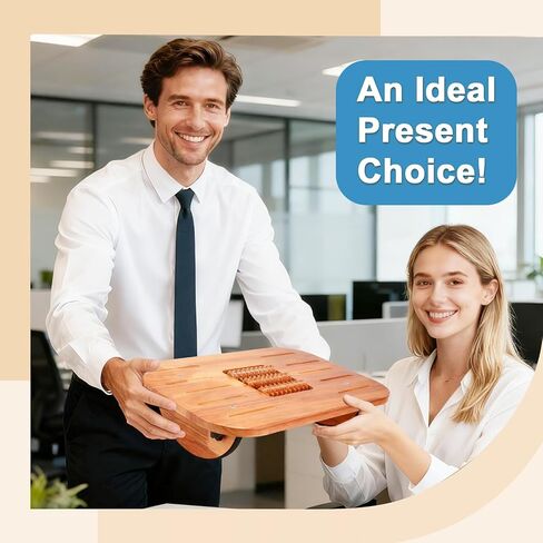 مسند للقدمين تحت المكتب في العمل، مقعد خشبي مريح للقدمين مع مدلك دوار لتعزيز الدورة الدموية والراحة - تخفيف الألم للعمل في المنزل والمكتب in Kuwait