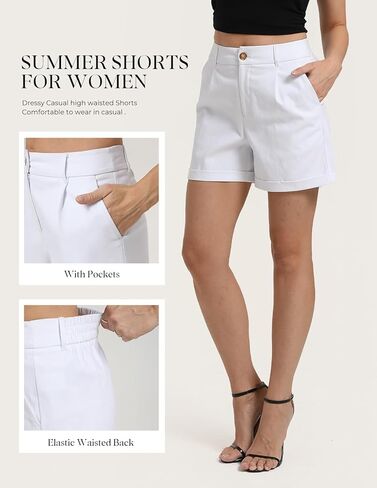 Belle Poque Women Dressy Shorts High Waisted Wide Leg Shorts with Pockets in Saudi Arabia