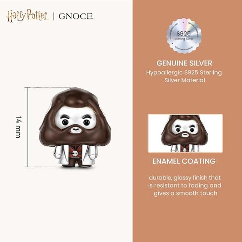 GNOCE هاري بوتر Rubeus Hagrid سحر سوار للنساء، S925 الفضة الاسترليني المتدلية سحر للنساء زوجة، عيد الحب، مجوهرات عيد الأم in Kuwait