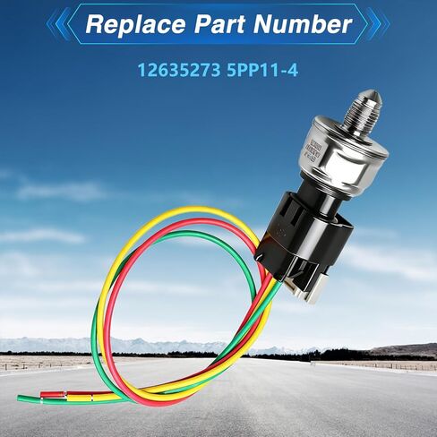 FUSCH Fuel Pressure Sensor Fuel Rail Pressure Regulator Compatible with Chevy Camaro Colorado Equinox Impala Orlando/GMC Canyon Terrain/Buick LaCrosse/Cadillac ATS 2011-2017 Replace#: 12635273 5PP11-4 in Saudi Arabia