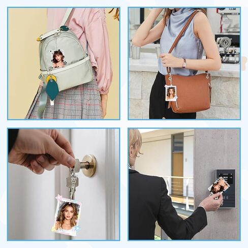 2 Pieces Star Kpop Photocard Holder Keychain, 3 Inch Acrylic Cute Photo Card Holder with Star Pendant for Idol Card & Photo Album Display Photocard Keychain Kpop in Saudi Arabia