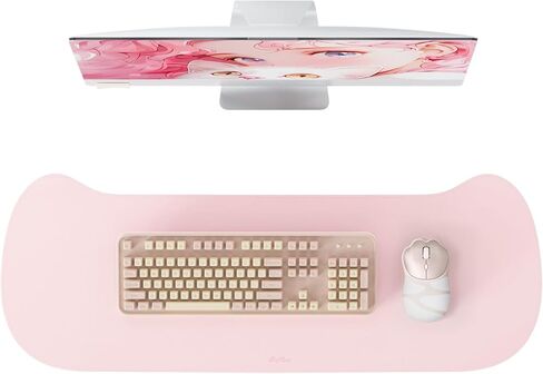 واقي وسادة مكتب على شكل قطة من SayRose، لوحة ماوس كبيرة للمكتب، بساط مكتب من جلد البولي يوريثان مع حواف مخيطة، بساط مكتب غير قابل للانزلاق للوحة المفاتيح والماوس، للمكتب المدرسي والمنزل (35.43 بوصة × 16.93 بوصة) in Kuwait