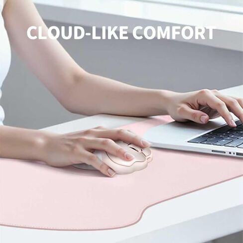 واقي وسادة مكتب على شكل قطة من SayRose، لوحة ماوس كبيرة للمكتب، بساط مكتب من جلد البولي يوريثان مع حواف مخيطة، بساط مكتب غير قابل للانزلاق للوحة المفاتيح والماوس، للمكتب المدرسي والمنزل (35.43 بوصة × 16.93 بوصة) in Kuwait