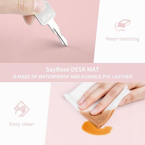 واقي وسادة مكتب على شكل قطة من SayRose، لوحة ماوس كبيرة للمكتب، بساط مكتب من جلد البولي يوريثان مع حواف مخيطة، بساط مكتب غير قابل للانزلاق للوحة المفاتيح والماوس، للمكتب المدرسي والمنزل (35.43 بوصة × 16.93 بوصة) in Kuwait