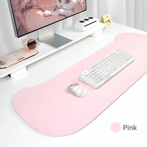 واقي وسادة مكتب على شكل قطة من SayRose، لوحة ماوس كبيرة للمكتب، بساط مكتب من جلد البولي يوريثان مع حواف مخيطة، بساط مكتب غير قابل للانزلاق للوحة المفاتيح والماوس، للمكتب المدرسي والمنزل (35.43 بوصة × 16.93 بوصة) in Kuwait