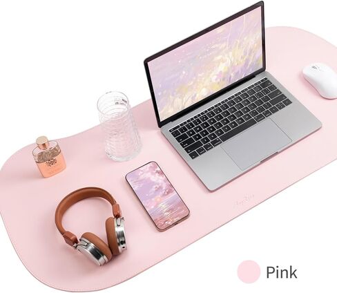 واقي وسادة مكتب على شكل قطة من SayRose، لوحة ماوس كبيرة للمكتب، بساط مكتب من جلد البولي يوريثان مع حواف مخيطة، بساط مكتب غير قابل للانزلاق للوحة المفاتيح والماوس، للمكتب المدرسي والمنزل (35.43 بوصة × 16.93 بوصة) in Kuwait