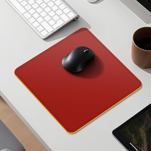 سجادة مكتب جلدية مزدوجة الجوانب - وسادة مكتب مقاومة للماء - مثالية للوحة الماوس الكبيرة وسجادات المكتب أعلى المكاتب (أحمر، 11 بوصة * 8 بوصة) in Kuwait