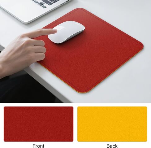 سجادة مكتب جلدية مزدوجة الجوانب - وسادة مكتب مقاومة للماء - مثالية للوحة الماوس الكبيرة وسجادات المكتب أعلى المكاتب (أحمر، 11 بوصة * 8 بوصة) in Kuwait