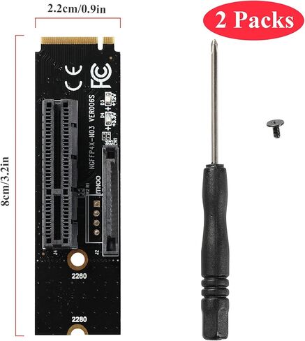 ام زد هو بطاقة محول PCI-E 4X الى M.2 NGFF بطاقة نقل M.2 مفتاح M 4X إشارة M2 بطاقة ذاكرة مستديمة مع ضوء (عبوتان) in Kuwait