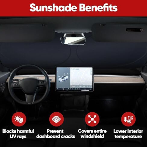 مظلة شمسية للسيارة من FORTEM للزجاج الأمامي، مظلة شمسية عاكسة للزجاج الأمامي، بوليستر 240T، حماية داخلية من أشعة الشمس للسيارات، درع نهائي للحرارة والأشعة فوق البنفسجية، قابلة للطي، حقيبة تخزين in Kuwait