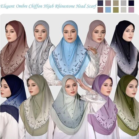 Ready To Wear Instant Hijab For Women Chiffon Hijabs Islamic Abaya Turban Muslim Slip-On Khimar Floral Hijab Scarf in Saudi Arabia