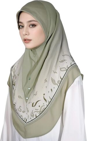 Ready To Wear Instant Hijab For Women Chiffon Hijabs Islamic Abaya Turban Muslim Slip-On Khimar Floral Hijab Scarf in Saudi Arabia