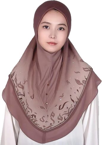 Ready To Wear Instant Hijab For Women Chiffon Hijabs Islamic Abaya Turban Muslim Slip-On Khimar Floral Hijab Scarf in Saudi Arabia