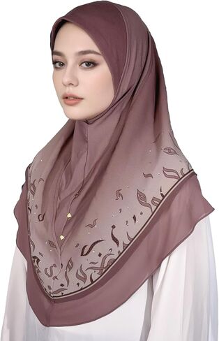 Ready To Wear Instant Hijab For Women Chiffon Hijabs Islamic Abaya Turban Muslim Slip-On Khimar Floral Hijab Scarf in Saudi Arabia