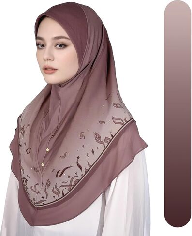 Ready To Wear Instant Hijab For Women Chiffon Hijabs Islamic Abaya Turban Muslim Slip-On Khimar Floral Hijab Scarf in Saudi Arabia