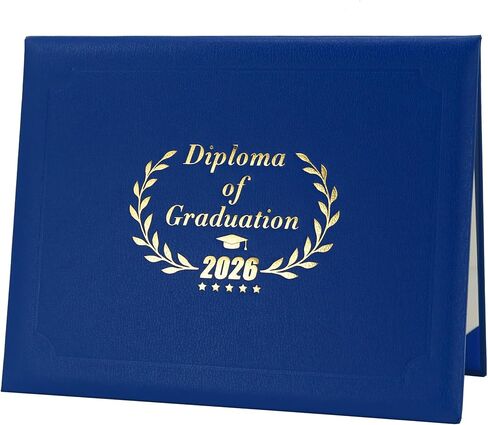GraduatePro Graduation Diploma Cover Class of 2026 for 8.5x11 Certificate Holder - Genuine Lychee Faux Leather with Gold Foil Stamping, Commencement Gift, Black in Saudi Arabia