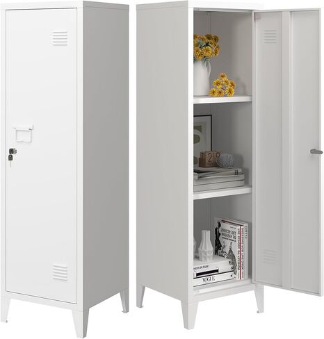 MIOCASA Metal Locker Storage Cabinet with 3 Shelves Industrial Lockable 1 Door File Cabinet for School, Home, Office, Garages in Kuwait