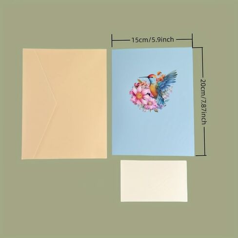 Floral Kingfisher 3D Pop-Up Card, Beautiful Greeting Card for Birthday or Thank You, Includes Envelope in Saudi Arabia