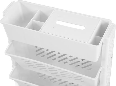 Storage Organizer Shelf 5 Layer White Rotatable Detachable Plastic Movable Bookshelf Stable Compact Rack for Home Study Room Office Living Room Organization in Saudi Arabia