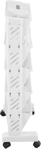 Storage Organizer Shelf 5 Layer White Rotatable Detachable Plastic Movable Bookshelf Stable Compact Rack for Home Study Room Office Living Room Organization in Saudi Arabia