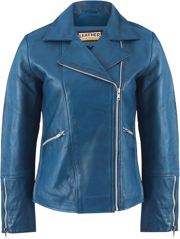 Women’s Real Lambskin Asymmetrical Motorcycle Jacket-Biker Style Genuine Womens Leather Jacket in Saudi Arabia