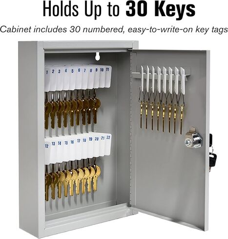 خزانة مفاتيح من BankSupplies STEELMASTER 30 | صندوق مفاتيح التحكم بقفل واحد | هيكل فولاذي ملحوم مقاس 22 | مقاومة للخدش | علامات مفاتيح قابلة للكتابة لسهولة التعرف عليها in Kuwait