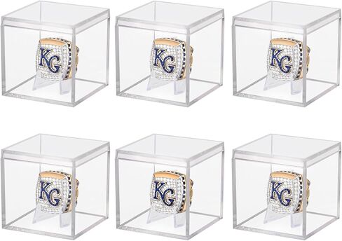Hooqict 2Pcs Softball Display Case Clear Acrylic Ball Holder with Wood Base Stand UV Protected Cube Championship Softball Box Memorabilia Sports Ball Golf Ball Tennis Ball Baseball Display Case in Kuwait